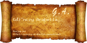 Gönczy Arabella névjegykártya